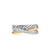 Crossover Three Row Ring in Sterling Silver with 18K Yellow Gold and Diamonds, 7mm, Size 5