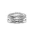 Crossover Three Row Ring in Sterling Silver with 18K Yellow Gold and Diamonds, 7mm, Size 5
