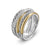 Crossover Five Row Ring in Sterling Silver with 18K Yellow Gold and Diamonds, 11mm, Size 6