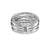 Crossover Five Row Ring in Sterling Silver with 18K Yellow Gold and Diamonds, 11mm, Size 6