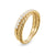Crossover Two Row Ring in 18K Yellow Gold with Diamonds, 5mm, Size 7