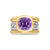 DY Mercer Four Row Stone Ring in Sterling Silver with 18K Yellow Gold, Amethyst and Diamonds, 14mm