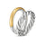 DY Mercer Two Row Ring in Sterling Silver with 18K Yellow Gold, 8mm