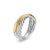 Crossover Two Row Ring in Sterling Silver with 14K Yellow Gold, 7.5mm, Size 8