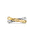 Crossover Two Row Ring in Sterling Silver with 14K Yellow Gold, 7.5mm, Size 8