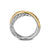Crossover Two Row Ring in Sterling Silver with 14K Yellow Gold, 7.5mm, Size 5