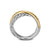 Crossover Two Row Ring in Sterling Silver with 14K Yellow Gold, 7.5mm, Size 8