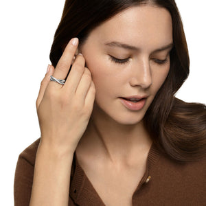 Crossover Two Row Ring in Sterling Silver, 7.4mm