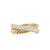 Crossover Two Row Ring in 18K Yellow Gold with Diamonds, 7.5mm, Size 6