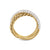 Crossover Two Row Ring in 18K Yellow Gold with Diamonds, 7.5mm, Size 6