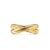Crossover Two Row Ring in 18K Yellow Gold with Diamonds, 7.5mm, Size 6