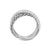 Crossover Two Row Ring in Sterling Silver with Diamonds, 7.5mm, Size 6