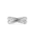 Crossover Two Row Ring in Sterling Silver with Diamonds, 7.5mm, Size 6