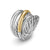 Crossover Five Row Ring in Sterling Silver with 14K Yellow Gold, 17.5mm, Size 8