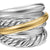 Crossover Five Row Ring in Sterling Silver with 14K Yellow Gold, 17.5mm, Size 8