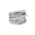 Crossover Five Row Ring in Sterling Silver with Diamonds, 17.5mm, Size 6
