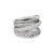 Crossover Five Row Ring in Sterling Silver with Diamonds, 17.5mm, Size 7