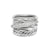 Crossover Five Row Ring in Sterling Silver with Diamonds, 17.5mm, Size 8