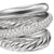 Crossover Five Row Ring in Sterling Silver with Diamonds, 17.5mm, Size 8
