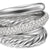 Crossover Five Row Ring in Sterling Silver with Diamonds, 17.5mm, Size 6