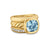 DY Mercer Three Row Stone Ring in 18K Yellow Gold with Sky Blue Topaz and Diamonds, 12mm