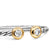 Cable Open Round Ring in Sterling Silver with 18K Yellow Gold and Diamonds, 3.9mm