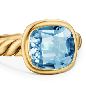 DY Mercer Stone Ring in 18K Yellow Gold with Sky Blue Topaz, 10mm