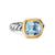 DY Mercer Color Stone Ring in Sterling Silver with 18K Yellow Gold and Sky Blue Topaz, 10mm