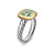 DY Mercer Color Stone Ring in Sterling Silver with 18K Yellow Gold and Prasiolite, 10mm