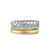 Three Row Ring in Sterling Silver with 18K Yellow Gold and Diamonds, 8.9mm