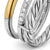 Three Row Ring in Sterling Silver with 18K Yellow Gold and Diamonds, 8.9mm
