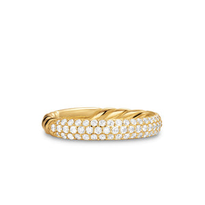 DY Mercer Pavé Band Ring in 18K Yellow Gold with Diamonds, 3.7mm