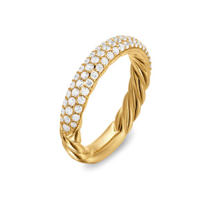 DY Mercer Pavé Band Ring in 18K Yellow Gold with Diamonds, 3.7mm