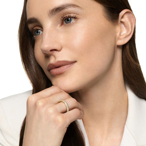 DY Mercer Pavé Band Ring in 18K Yellow Gold with Diamonds, 3.7mm