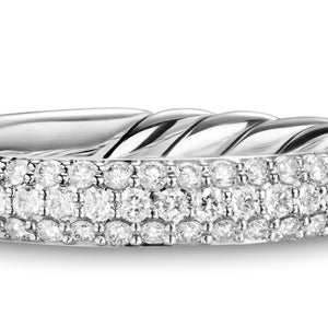 DY Mercer Pavé Band Ring in Sterling Silver with Diamonds, 3.7mm