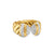 Sculpted Cable Open Cocktail Ring in 18K Yellow Gold with Diamonds, 12.4mm, Size 7