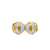 Sculpted Cable Open Cocktail Ring in 18K Yellow Gold with Diamonds, 12.4mm, Size 7