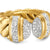 Sculpted Cable Open Cocktail Ring in 18K Yellow Gold with Diamonds, 12.4mm, Size 7
