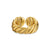 Sculpted Cable Open Cocktail Ring in 18K Yellow Gold with Diamonds, 12.4mm, Size 7