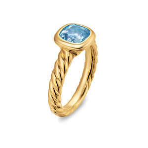 DY Mercer Stone Ring in 18K Yellow Gold with Sky Blue Topaz, 7mm