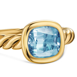 DY Mercer Stone Ring in 18K Yellow Gold with Sky Blue Topaz, 7mm