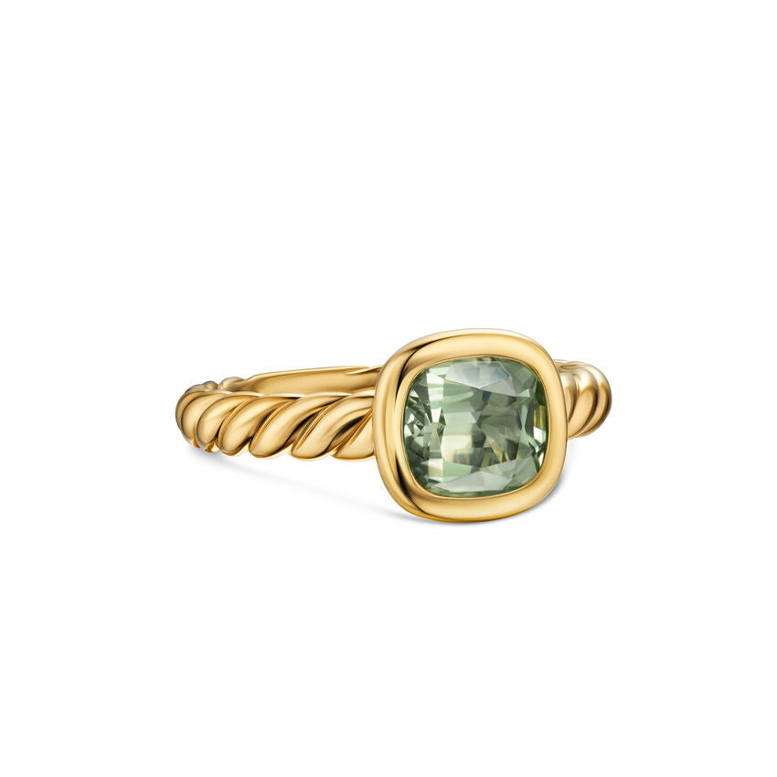 DY Mercer Stone Ring in 18K Yellow Gold with Prasiolite, 7mm
