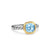 DY Mercer Color Stone Ring in Sterling Silver with 18K Yellow Gold and Sky Blue Topaz, 7mm