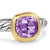 DY Mercer Color Stone Ring in Sterling Silver with 18K Yellow Gold and Amethyst, 7mm