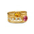 DY Mercer Color Stone Multi Row Ring in 18K Yellow Gold with Citrine, Pink Tourmaline and Diamonds, 10mm