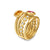 DY Mercer Color Stone Multi Row Ring in 18K Yellow Gold with Citrine, Pink Tourmaline and Diamonds, 10mm