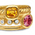 DY Mercer Color Stone Multi Row Ring in 18K Yellow Gold with Citrine, Pink Tourmaline and Diamonds, 10mm