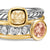 DY Mercer Color Stone Multi Row Ring in Sterling Silver with 18K Yellow Gold, Champagne Citrine, Morganite and Diamonds, 10mm
