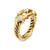 Buckle Ring in 18K Yellow Gold with Rubies and Diamonds, 10.4mm