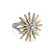 Starburst Ring in Sterling Silver with 18K Yellow Gold and Diamonds, 25mm
